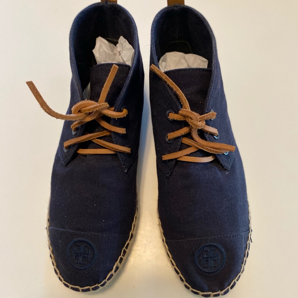 Tori Burch Navy Blue Flat Espadrilles